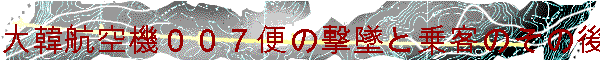 大韓航空機００７便の撃墜と乗客のその後